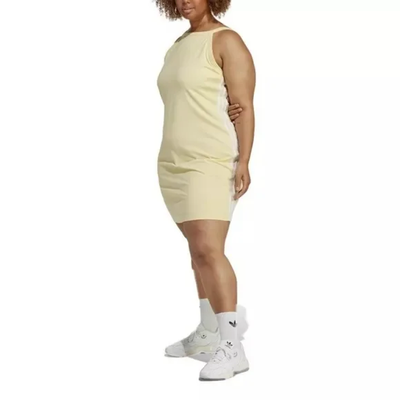 "NEW"  Adidas Originals Women's Adicolor Classics Tight Summer Dress-Yellow - Picture 2 of 6